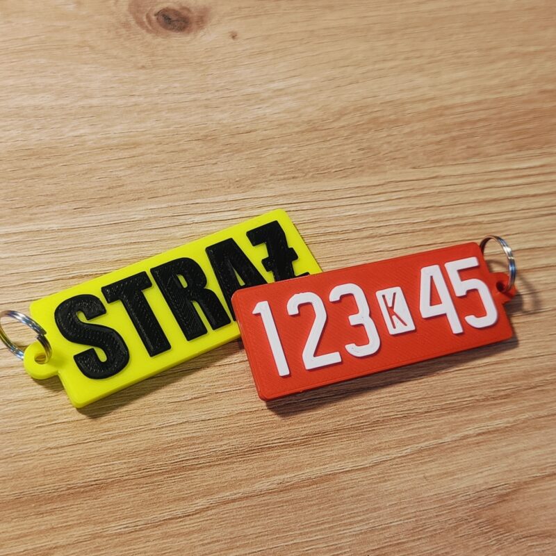 Brelok dwustronny STRAŻ/NUMERY