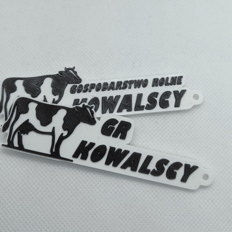 Brelok rolniczy personalizowany z grafiką-krowa