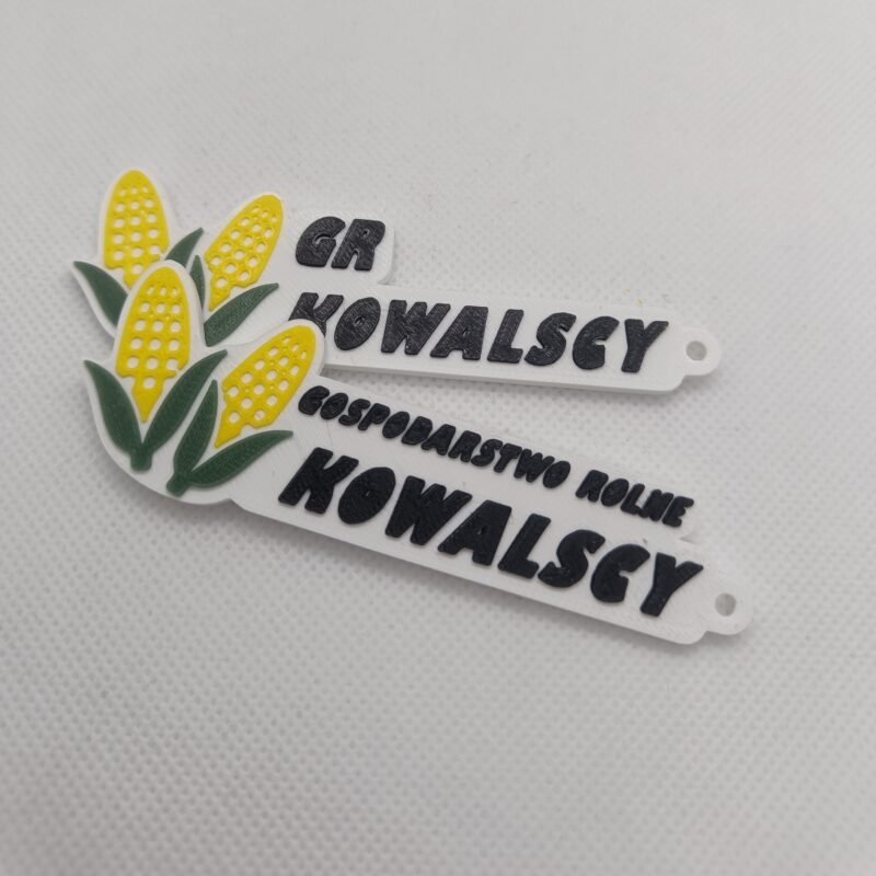 Brelok rolniczy personalizowany z grafika-kukurydza