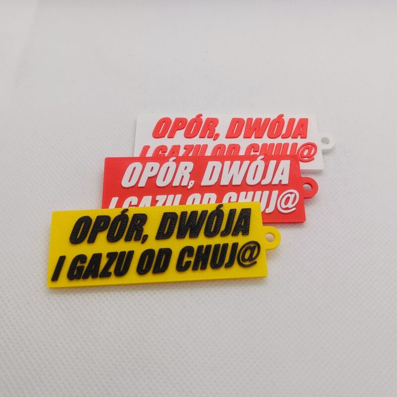 Brelok Rolniczy "OPÓR, DWÓJA I GAZU DO CHUJ@"